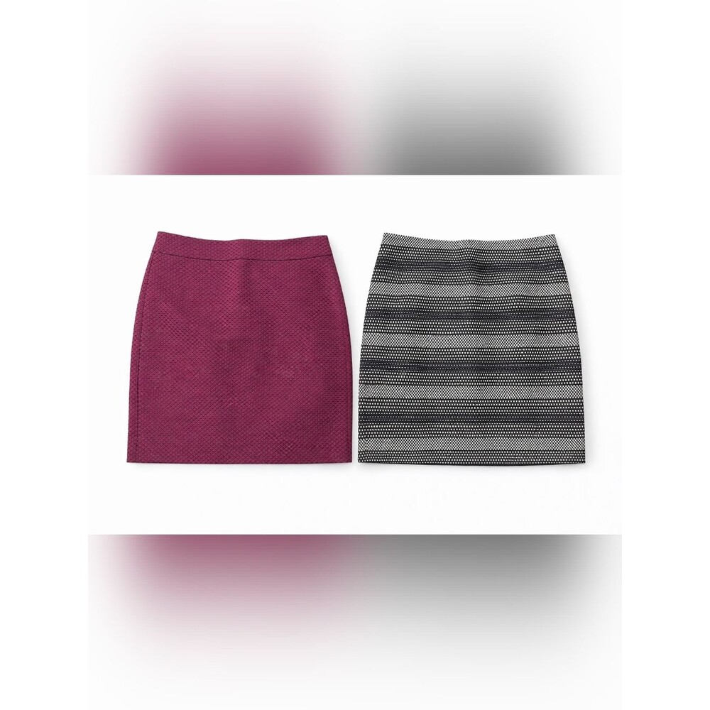 Ann Taylor LOFT Skirt Bundle 2 Piece Pencil Skirts Size 4 Black White Pattern